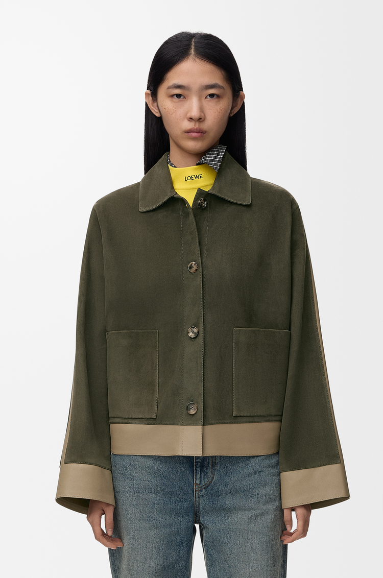 LOEWE Chaqueta con dobladillo en ante de piel de cordero Verde Caqui