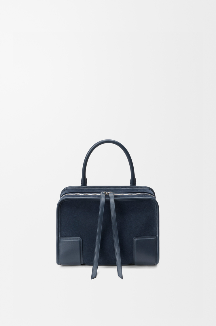 LOEWE Petit sac Amazona 180 en cuir velours Bleu Marine Profond