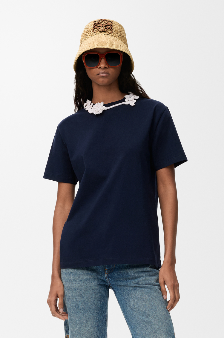 LOEWE Camiseta de corte regular en algodón Azul Marino
