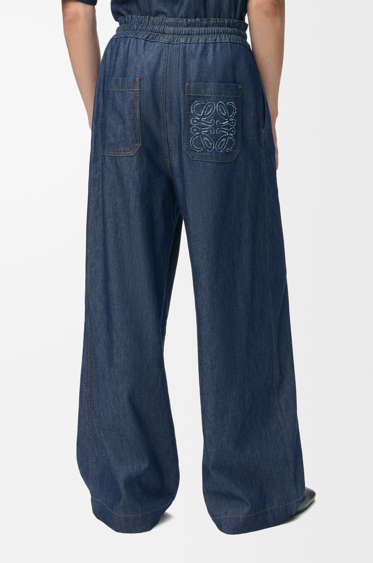 LOEWE Pantaloni con coulisse in cotone Blu Denim