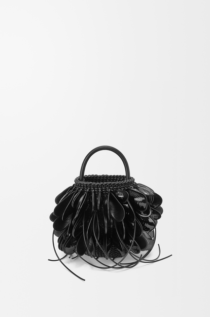 LOEWE Shell bucket in woven calfskin Black