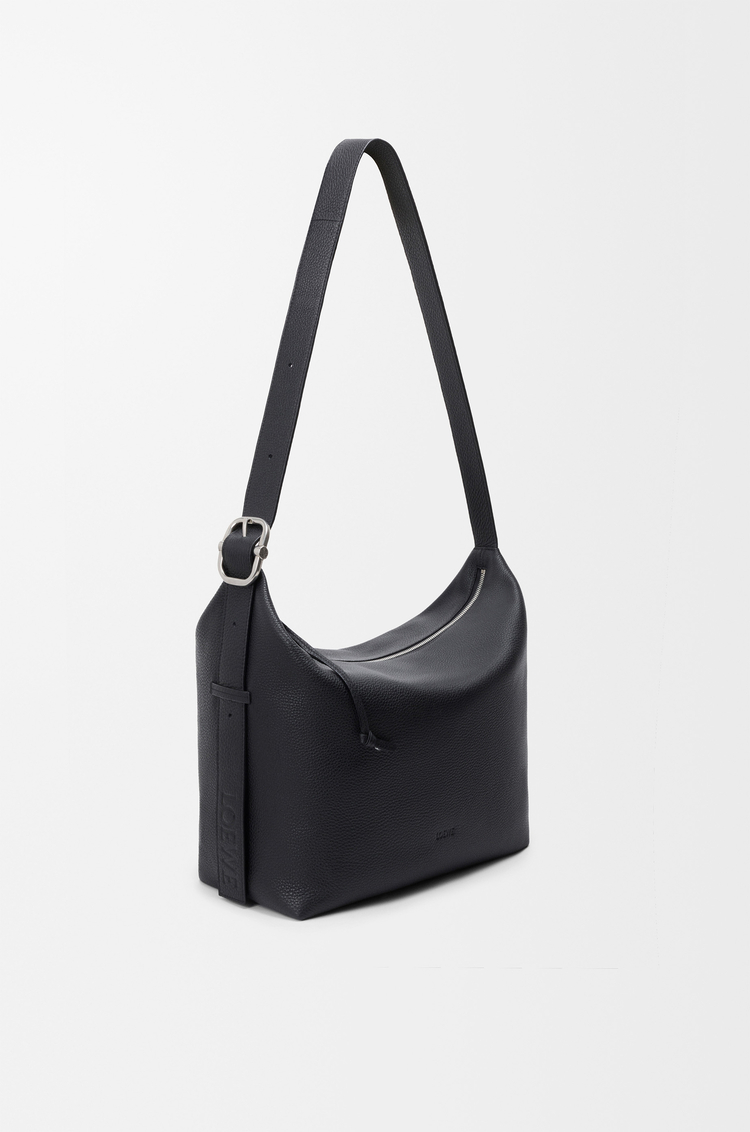LOEWE Large Loop hobo in supple grained calfskin Black