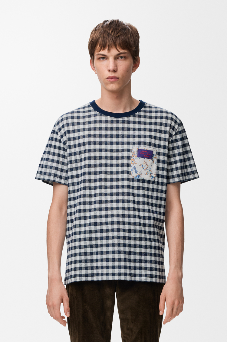 LOEWE T-shirt in cotone vestibilità rilassata Blu/Bianco
