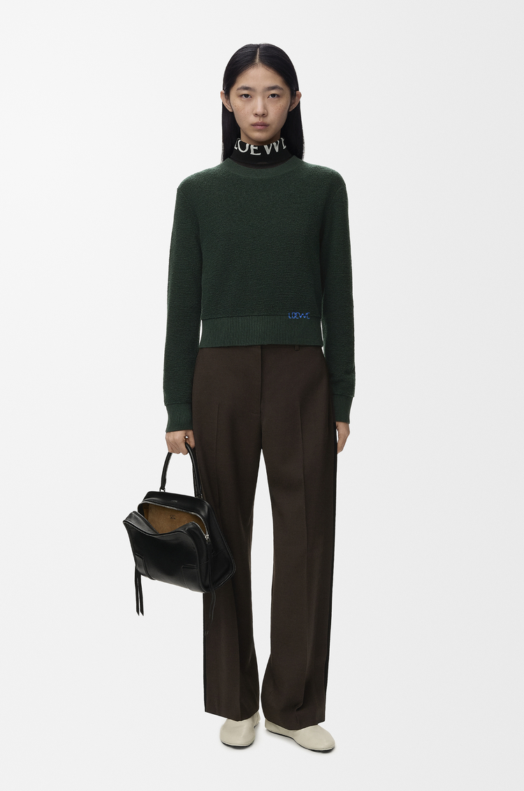 LOEWE Pull en laine Vert Foncé