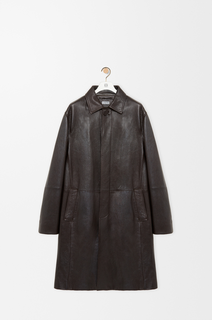 LOEWE Coat in deerskin Dark Brown