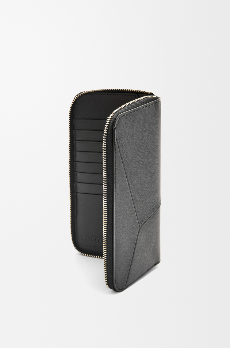 LOEWE Puzzle zip around wallet in classic calfskin Black