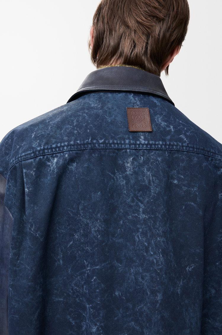 LOEWE Sobrecamisa en piel napa de cordero y algodón Azul Marino