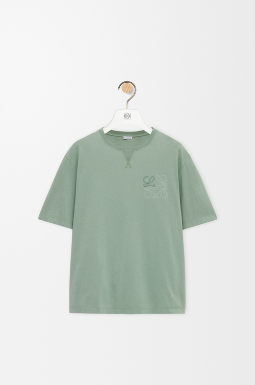 LOEWE T-Shirt in lockerer Passform aus Baumwolle Salbei