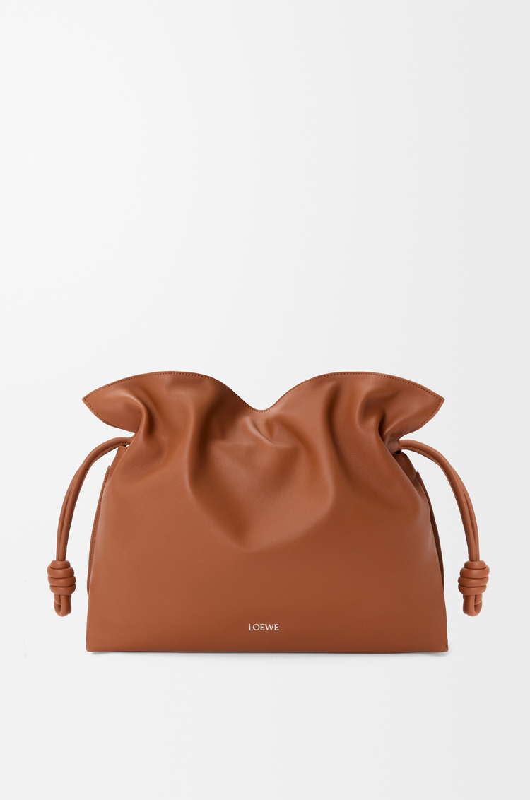 LOEWE Large Flamenco clutch in nappa calfskin Squirrel