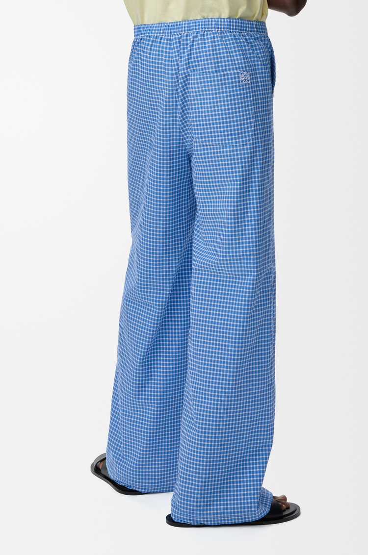 LOEWE Drawstring trousers in cotton Blue/White