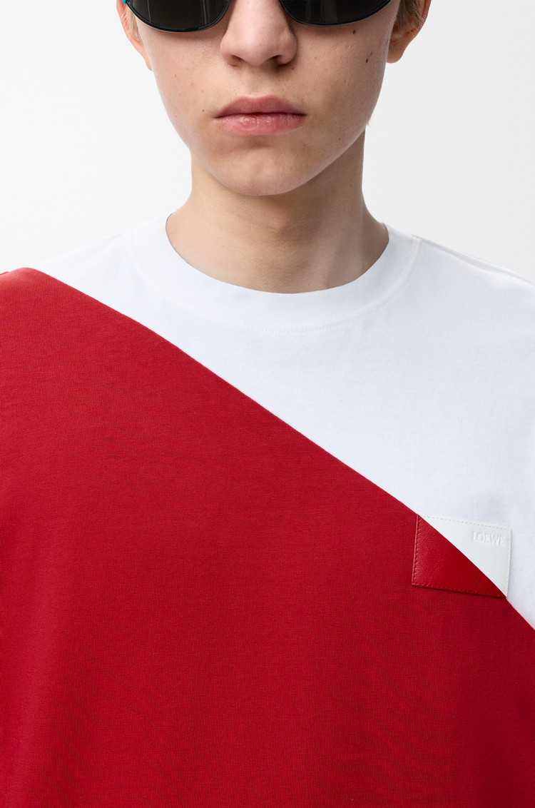 LOEWE Loose fit T-shirt in cotton White/Red