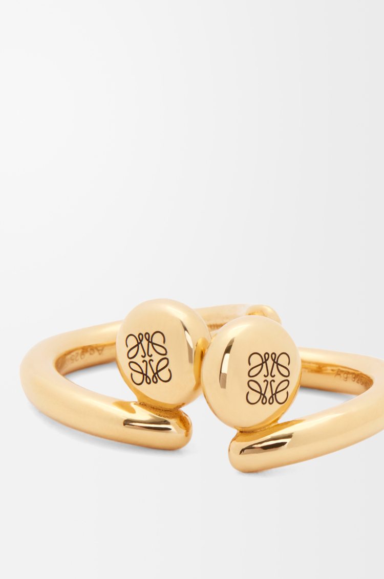 LOEWE Mini boucles d'oreilles créoles Pebble Anagram Doré