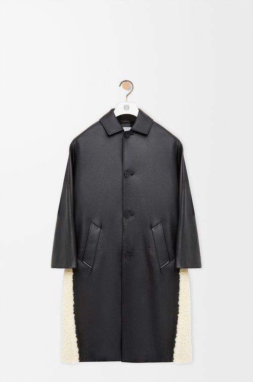LOEWE Manteau en cuir d'agneau nappa Noir