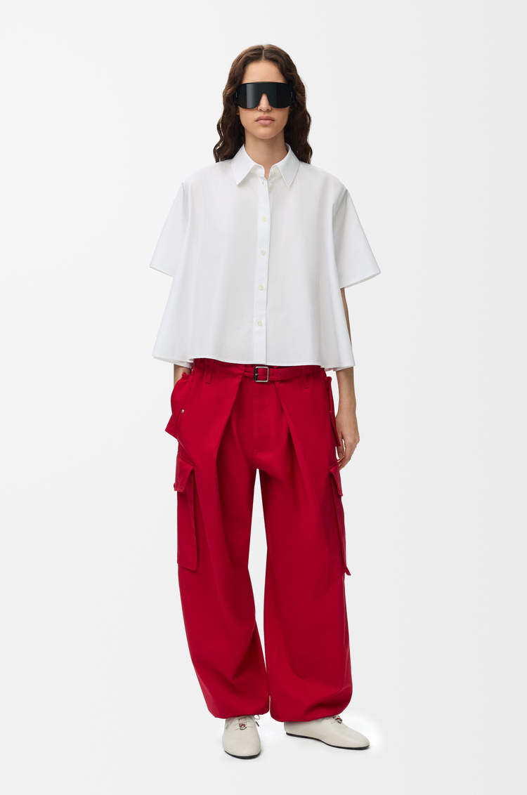 LOEWE Short sleeve trapeze shirt in cotton White