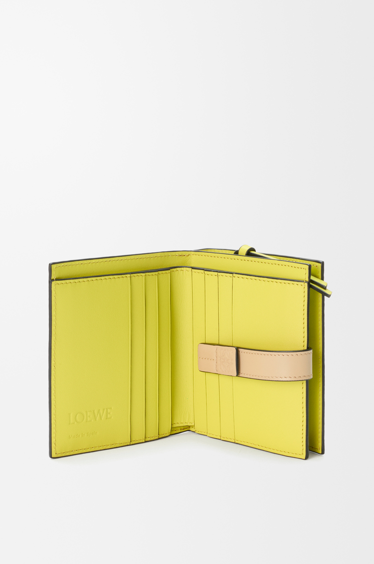 LOEWE Compact zip wallet in soft grained calfskin Squirrel/Beige