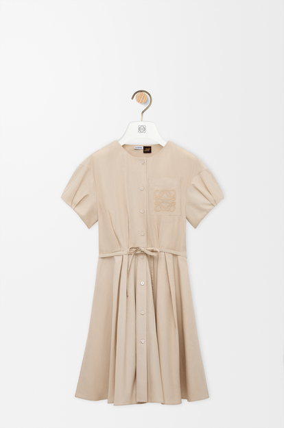 LOEWE Robe chemise en coton Beige Clair