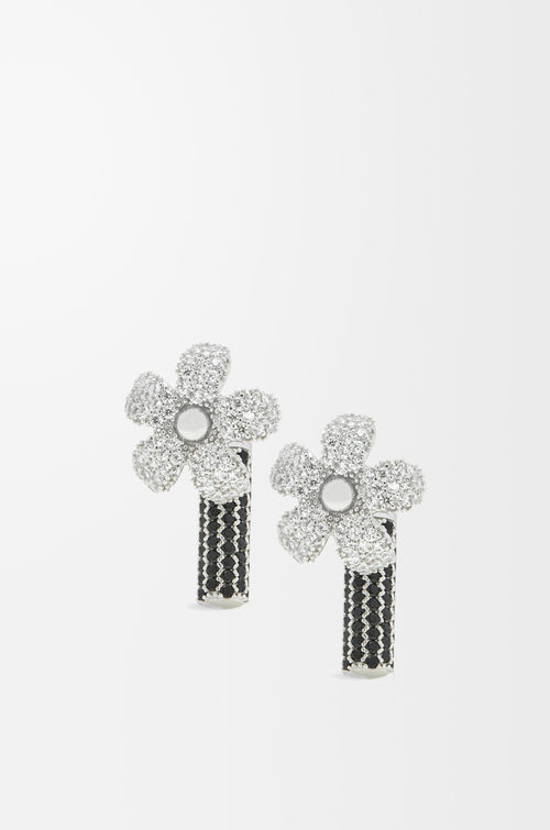 LOEWE Orecchini Flor in argento sterling e cristalli Argento/Trasparente