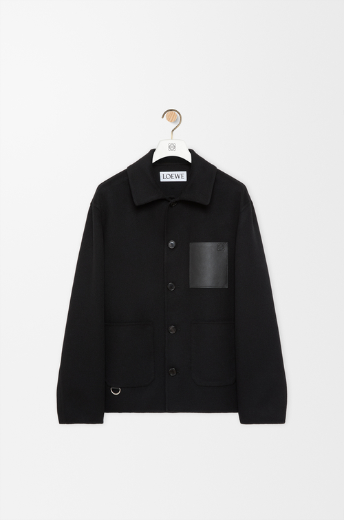LOEWE Veste utilitaire en laine et cachemire Noir