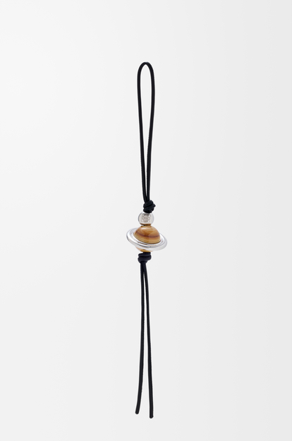 LOEWE Bijou de sac planète en laiton et cuir de veau Noir/Multicolore