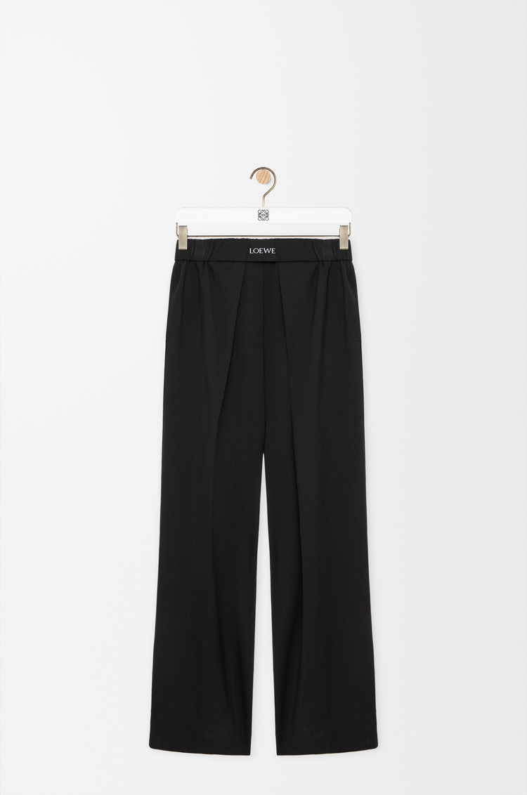 LOEWE Pantalón elástico en lana Negro