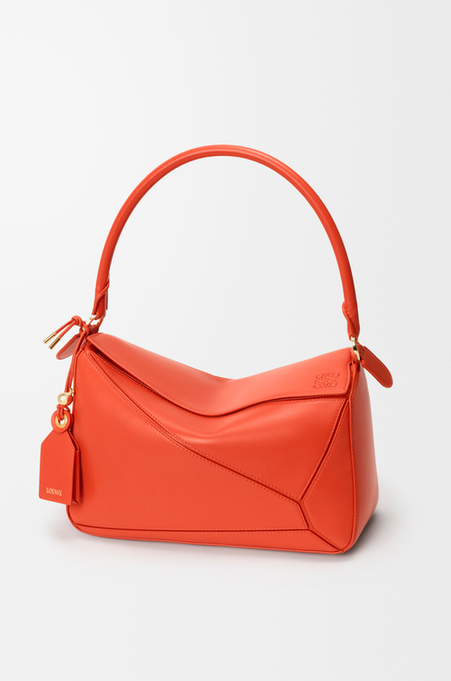 LOEWE Borsa Puzzle Featherlight media in nappa di agnello Zafferano Intenso