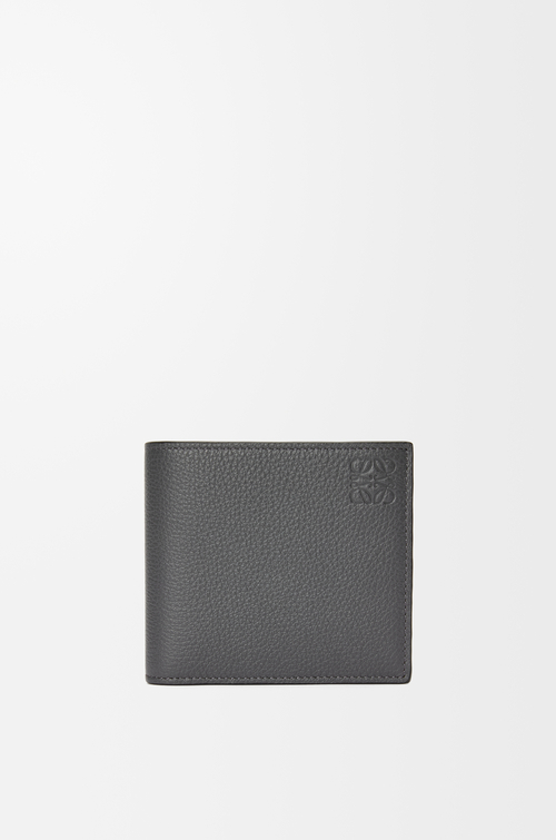 LOEWE Portefeuille à deux volets en cuir de veau grainé souple Anthracite