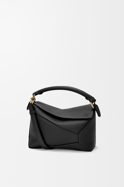 LOEWE Small Puzzle Edge bag in soft grained calfskin Black