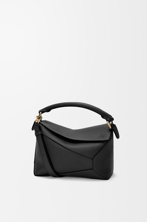 LOEWE Bolso Puzzle Edge pequeño en suave piel de ternera graneada Negro