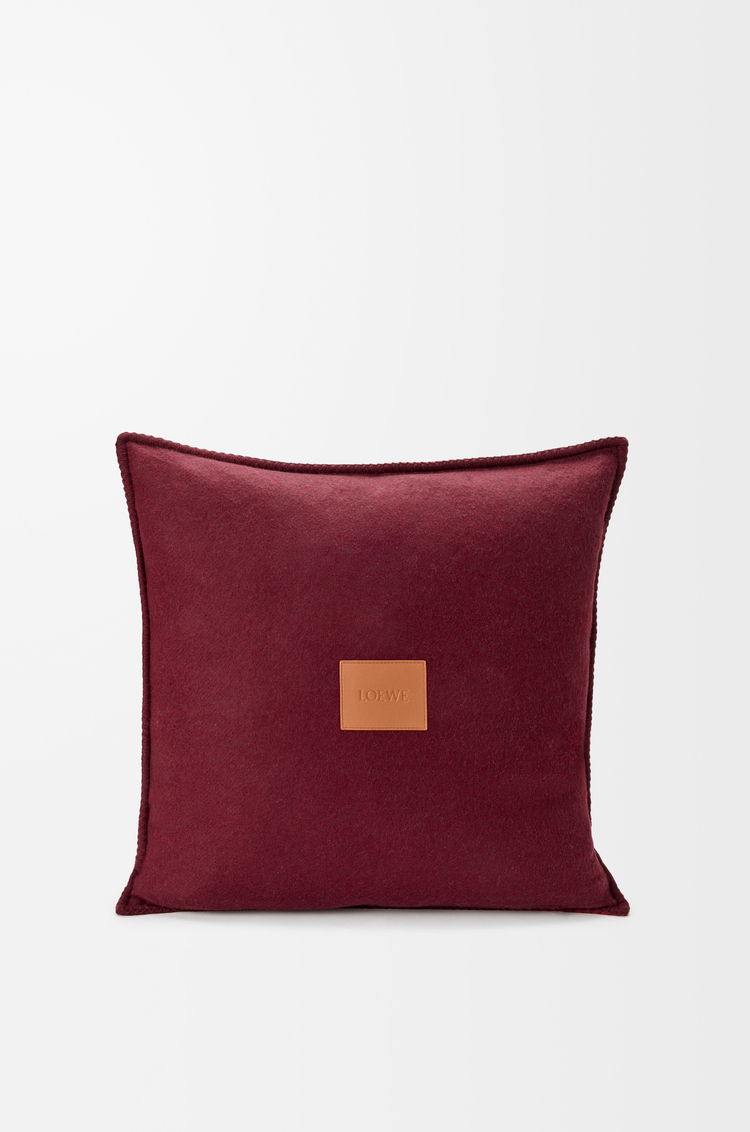 LOEWE Cuscino in lana e cashmere Bordeaux/Mogano