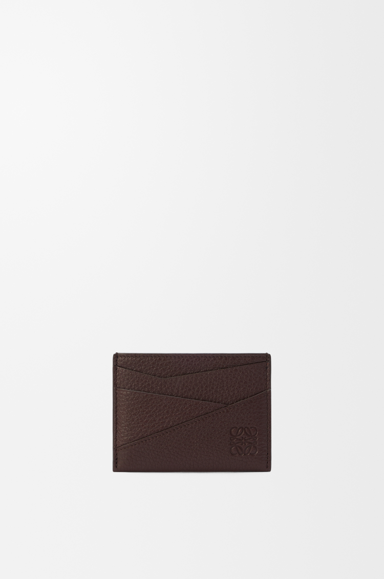 LOEWE 柔軟粒面小牛皮 Puzzle 卡夾 巧克力色
