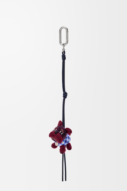 LOEWE Bulldog charm in beads and felt Multicolor
