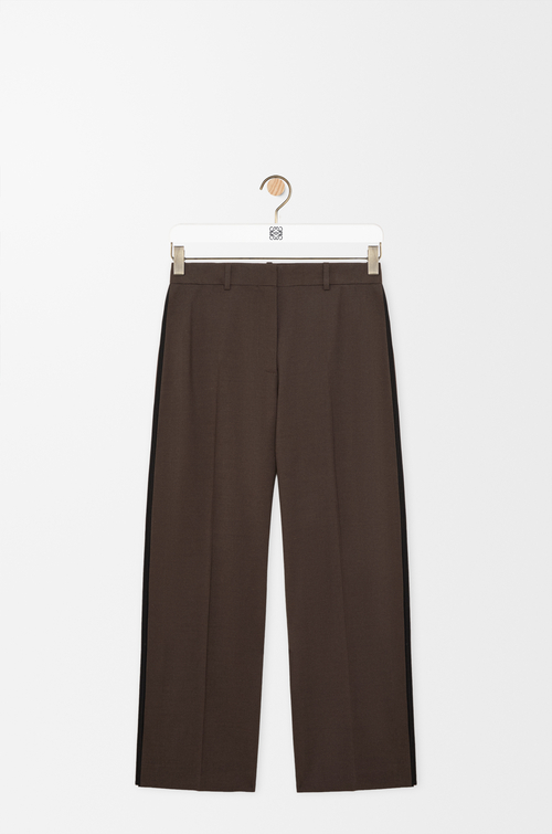 LOEWE Pantaloni in misto viscosa e lana Marrone