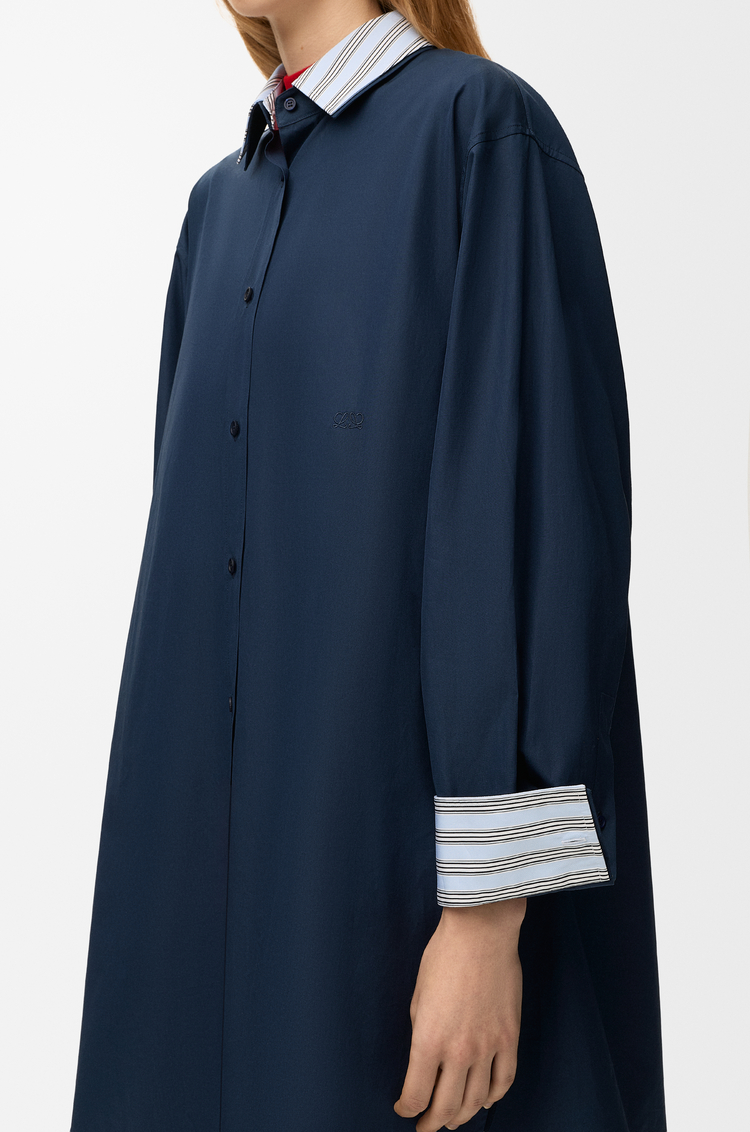 LOEWE Shirt dress in cotton Navy Blue