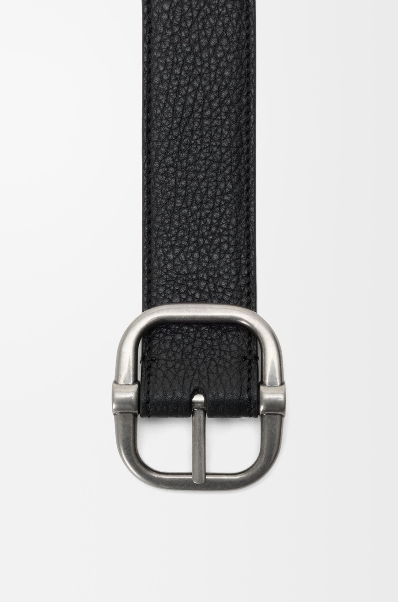 LOEWE Cinturón reversible Loop en piel de ternera graneada Chocolate/Gris Oscuro/Paladio