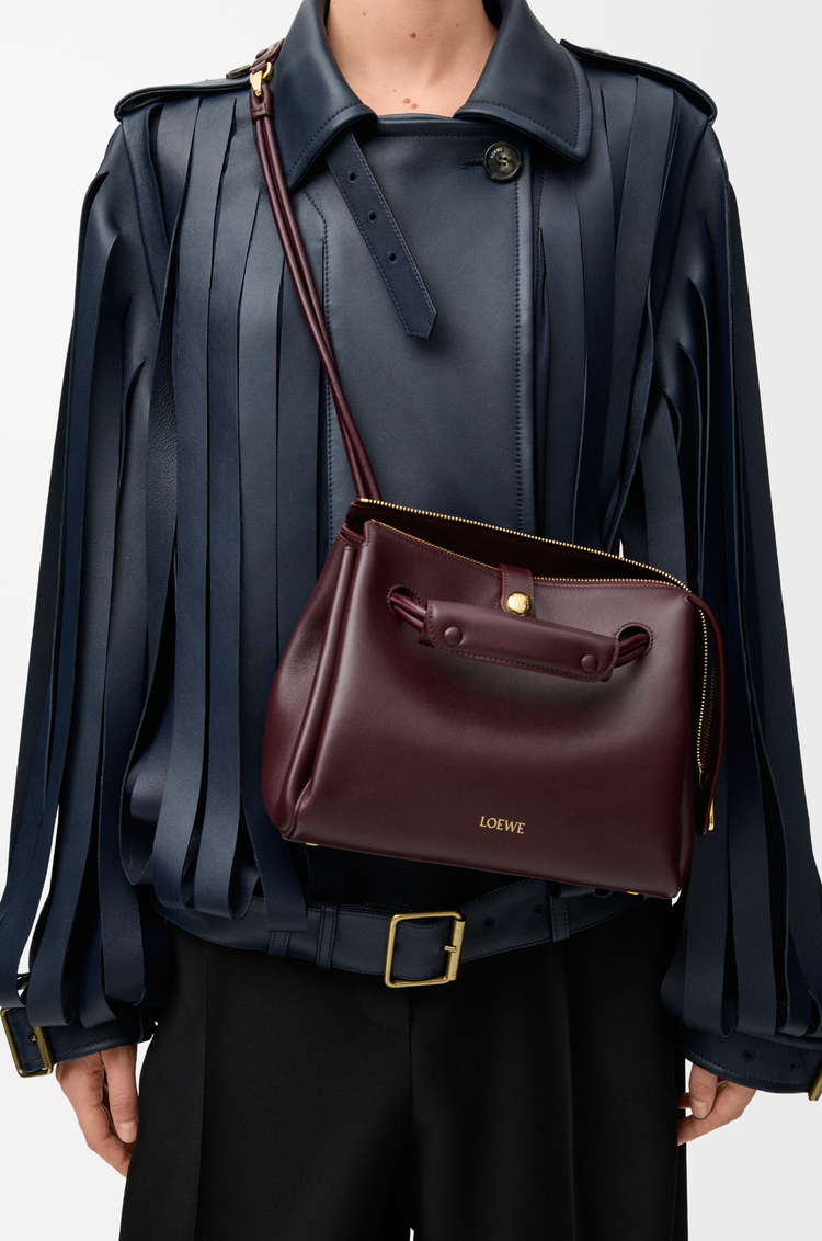 LOEWE Small Madrid bag in supple calfskin Dark Burgundy