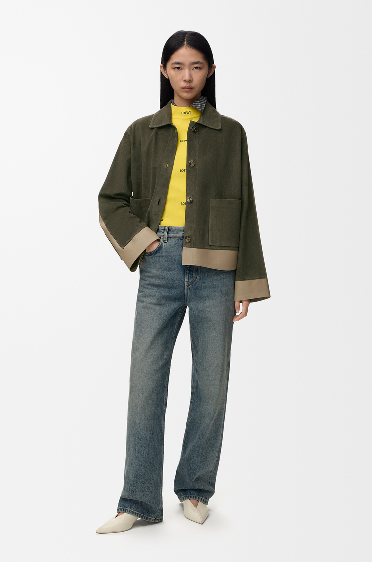 LOEWE Chaqueta con dobladillo en ante de piel de cordero Verde Caqui