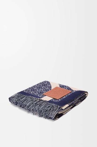 LOEWE Anagram blanket in wool Navy Blue