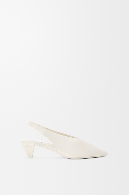 LOEWE Souliers slingback Origami Cubic en cuir d'agneau Blanc