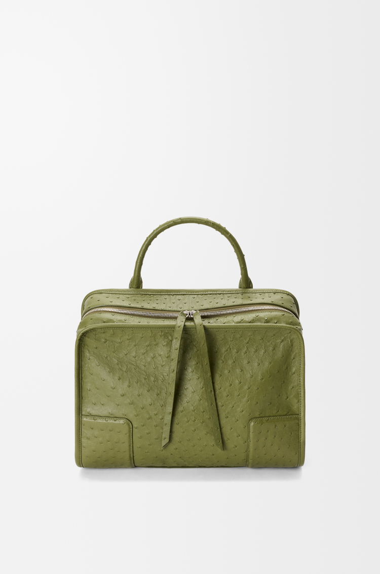LOEWE Bolso Amazona 180 grande en piel de avestruz Verde Primavera