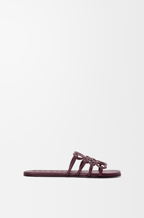 LOEWE Slide Anagram Petal in morbida pelle di vitello Bordeaux Scuro