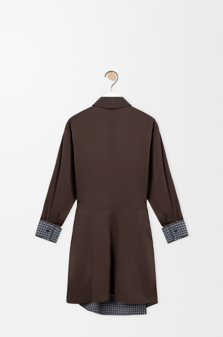 LOEWE Vestido en algodón y seda Marrón