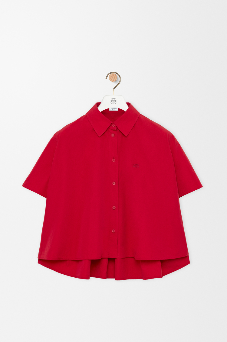 LOEWE Camisa trapecio de manga corta en algodón Rojo