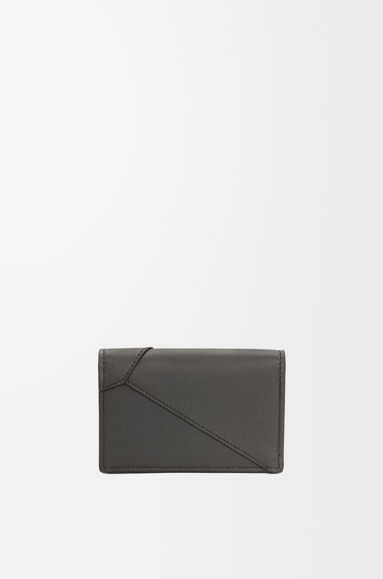 LOEWE Puzzle business cardholder in classic calfskin Dark Grey