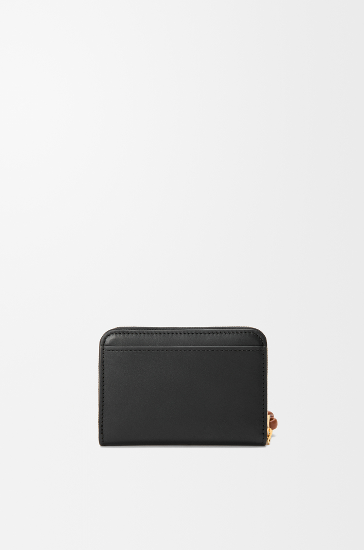 LOEWE Zipped coin purse in shiny nappa calfskin Black/Squirrel