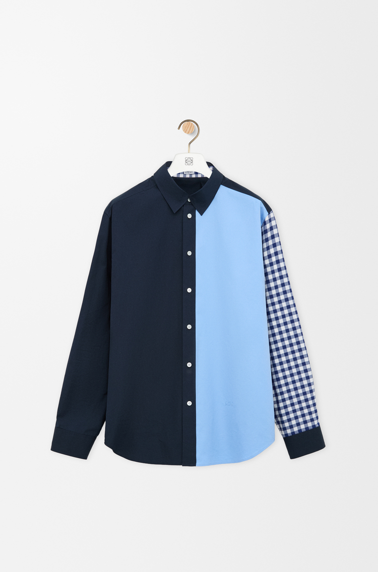 LOEWE Hemd aus Baumwoll-Twill und Popeline Marineblau/Blau