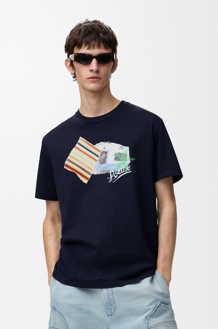 LOEWE Camiseta de corte holgado en algodón Azul Marino