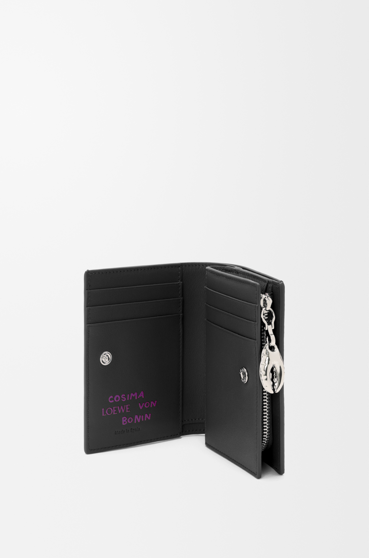 LOEWE Claw compact wallet in glossy lambskin Black