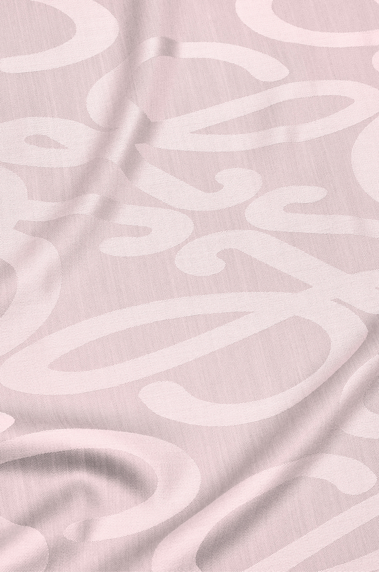 LOEWE Écharpe en soie et laine Rose Glacé