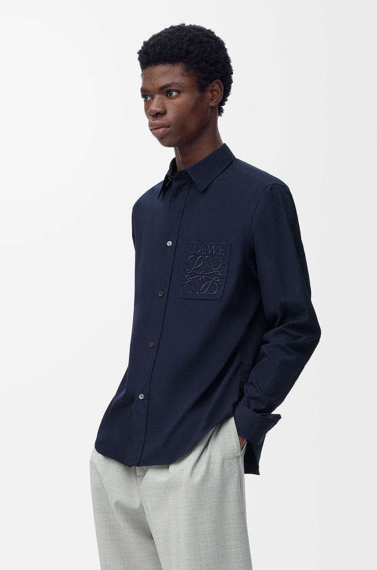 LOEWE Hemd aus Baumwolle Dunkles Marineblau