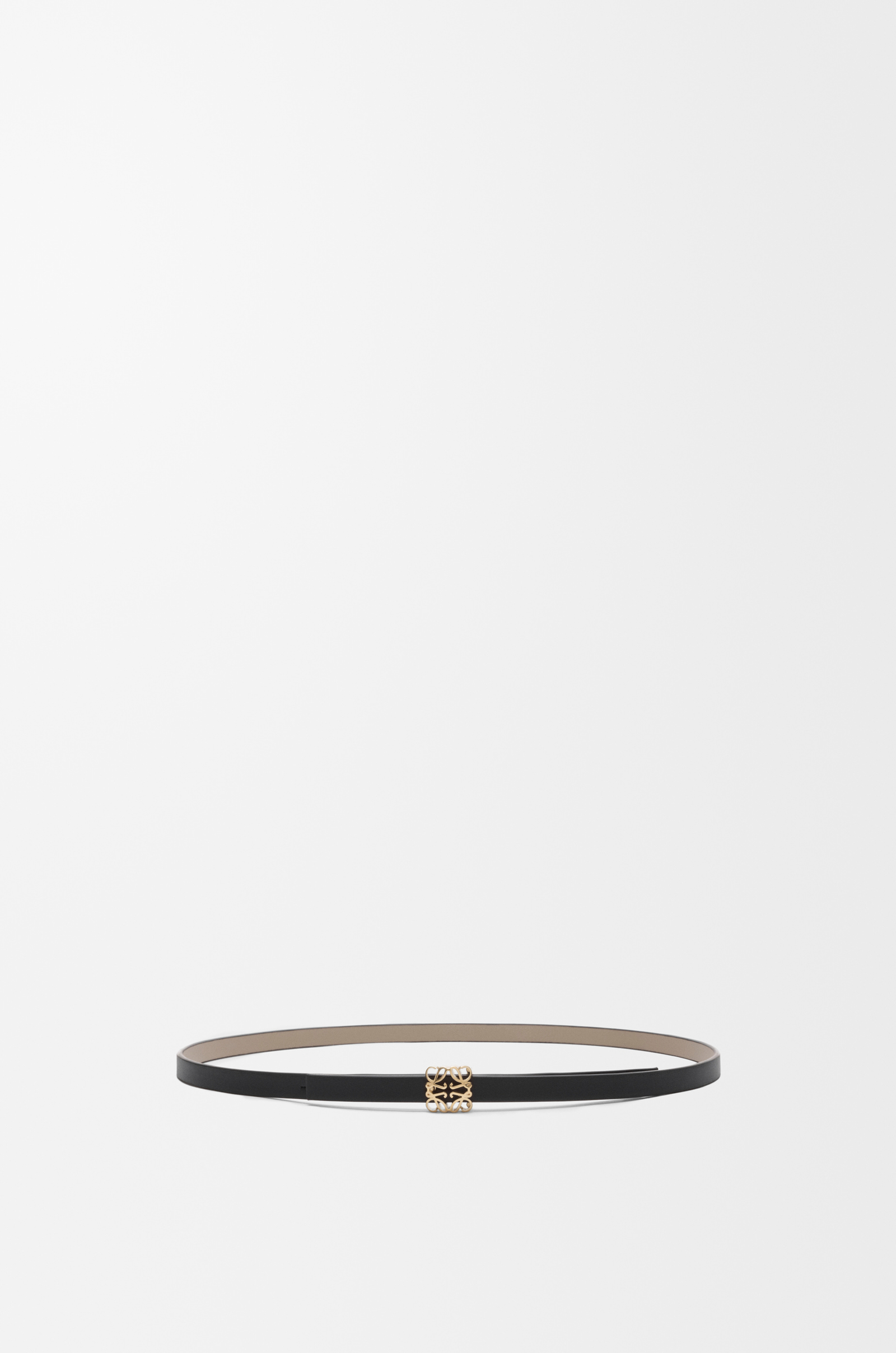 LOEWE Reversible Anagram Bombé belt in smooth calfskin Black/Clay